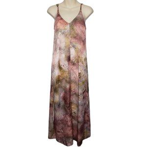 DKNY water color v neck maxi dress XXS NEW
